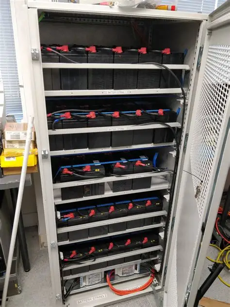 Enterprise UPS units and battery bank installed in a data centre power room